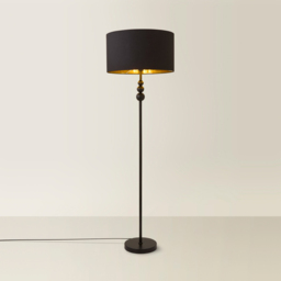 ValueLights Marissa Black and Gold Shade Black Ball LED Floor Lamp - Size: 145 x 45 x 45cm - Wilko - thumbnail 6