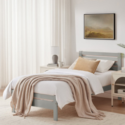 Furniturebox Cadhla Single Light Grey Solid Pine Bed Frame - Wilko - thumbnail 1