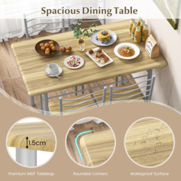 Costway 4 Seater Counter Height Dining Set Wood - Brown - Wilko - thumbnail 6