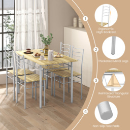 Costway 4 Seater Counter Height Dining Set Wood - Brown - Wilko - thumbnail 5