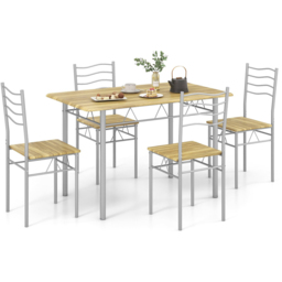Costway 4 Seater Counter Height Dining Set Wood - Brown - Wilko - thumbnail 3