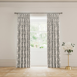 V&A Daffodil Dreams Grey Lined Blackout Pencil Pleat Curtains 229 x 183cm - Size: W 228 x D 183cm - Wilko - thumbnail 5