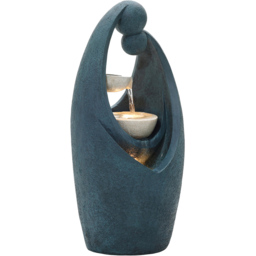 Charles Bentley Tay 2 Tier Dark Blue Cascading Water Feature with LEDs - Size: 62 x 24 x 30cm - Wilko - thumbnail 4