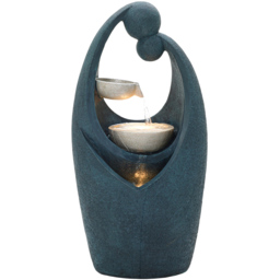 Charles Bentley Tay 2 Tier Dark Blue Cascading Water Feature with LEDs - Size: 62 x 24 x 30cm - Wilko - thumbnail 1