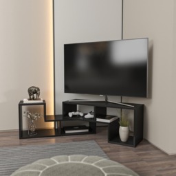 Decorotika Cubicco Black Adjustable TV Unit - Size: 40 x 180 x 29.5cm - Wilko - thumbnail 3