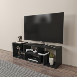 Decorotika Cubicco Black Adjustable TV Unit - Size: 40 x 180 x 29.5cm - Wilko - thumbnail 7