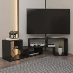 Decorotika Cubicco Black Adjustable TV Unit - Size: 40 x 180 x 29.5cm - Wilko - thumbnail 1
