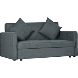 Portland 2 Seater Dark Grey Cotton Convertible Sofa Bed - Wilko - thumbnail 3
