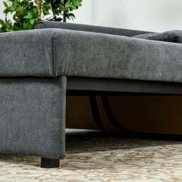 Portland 2 Seater Dark Grey Cotton Convertible Sofa Bed - Wilko - thumbnail 4