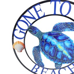 Indoor and Outdoor Gone To The Beach Turtle Sign Blue - Wilko - thumbnail 4