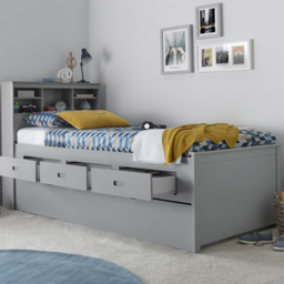 Veera Grey 3 Drawer Guest Bed with Orthopaedic Mattress - Size: Single - Bedmaster - Wilko - thumbnail 1