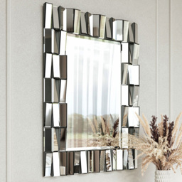 CARME Home Knightsbridge Grey and Silver 3D Rectangular Wall Mirror - Size: 12.5 x 104 x 74cm - Wilko - thumbnail 3