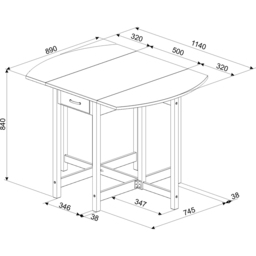 Core Products Corona 2 Seater Drop Leaf Oval Breakfast Table Set White - Wilko - thumbnail 7