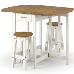 Core Products Corona 2 Seater Drop Leaf Oval Breakfast Table Set White - Wilko - thumbnail 3