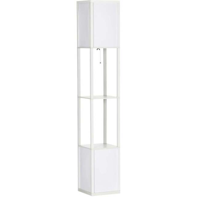 Portland White 2 Light Floor Lamp - Size: 26 x 26 x 156cm - Wilko - image 1