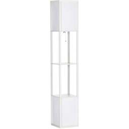 Portland White 2 Light Floor Lamp - Size: 26 x 26 x 156cm - Wilko