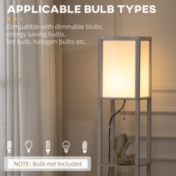 Portland White 2 Light Floor Lamp - Size: 26 x 26 x 156cm - Wilko - thumbnail 7