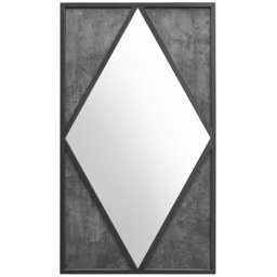 Bentley Designs Renzo Zinc and Dark Grey Geometric Landscape Wall Mirror 110 x 63cm - Size: 63 x 110 x 20cm - Black - Wilko - thumbnail 5