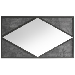 Bentley Designs Renzo Zinc and Dark Grey Geometric Landscape Wall Mirror 110 x 63cm - Size: 63 x 110 x 20cm - Black - Wilko - thumbnail 1