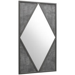 Bentley Designs Renzo Zinc and Dark Grey Geometric Landscape Wall Mirror 110 x 63cm - Size: 63 x 110 x 20cm - Black - Wilko - thumbnail 4