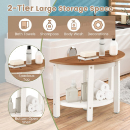 Costway Single Shelf Brown HDPE Bath Spa Bench - Size: 69 x 45 x 11cm - Wilko - thumbnail 7