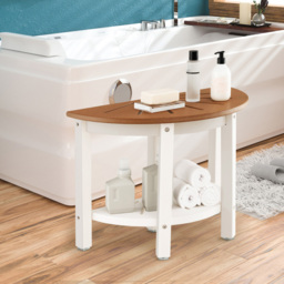 Costway Single Shelf Brown HDPE Bath Spa Bench - Size: 69 x 45 x 11cm - Wilko - thumbnail 3