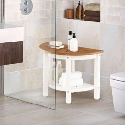 Costway Single Shelf Brown HDPE Bath Spa Bench - Size: 69 x 45 x 11cm - Wilko - thumbnail 6