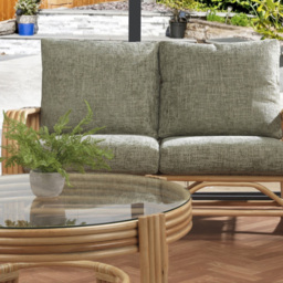 Desser Furniture Pretzel 2 Seater Natural Rattan Jubilee Sage Sofa - Brown - Wilko - thumbnail 5