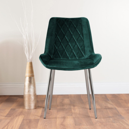Furniturebox Arona Cesano 6 Seater Round Dining Set White Gloss Chrome and Green - Grey - Wilko - thumbnail 4