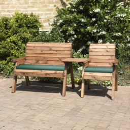 Charles Taylor 3 Seater Straight Companion Seat with Green Cushions - Wilko - thumbnail 3