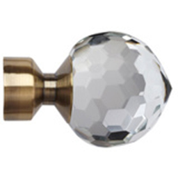 New Edge Blinds 360cm Fixed Length Antique Brass Eyelet Metal Curtain Pole Set with Bella Finial - Wilko - thumbnail 3
