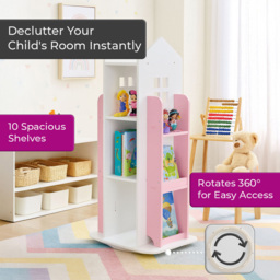 Neo Pink House Shaped Rotating Kid's Freestanding Bookshelf - Wilko - thumbnail 7