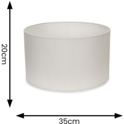 ValueLights Reni White Fabric Medium Drum Shade - Size: 35 x 20 x 35cm - Wilko - thumbnail 7