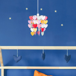ValueLights Multicolour Heart Disc Droplet Pendant Lamp Shade - Size: 23 x 28 x 23cm - Silver - Wilko - thumbnail 3