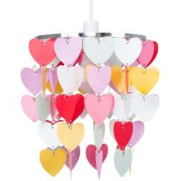 ValueLights Multicolour Heart Disc Droplet Pendant Lamp Shade - Size: 23 x 28 x 23cm - Silver - Wilko