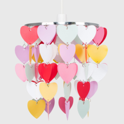 ValueLights Multicolour Heart Disc Droplet Pendant Lamp Shade - Size: 23 x 28 x 23cm - Silver - Wilko - thumbnail 4