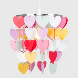 ValueLights Multicolour Heart Disc Droplet Pendant Lamp Shade - Size: 23 x 28 x 23cm - Silver - Wilko - thumbnail 5