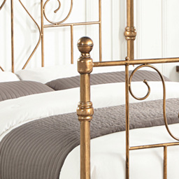 OAT Home Belgravia King Size Antique Brass Effect Metal Bed - Wilko - thumbnail 6