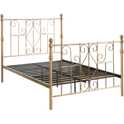 OAT Home Belgravia King Size Antique Brass Effect Metal Bed - Wilko - thumbnail 3