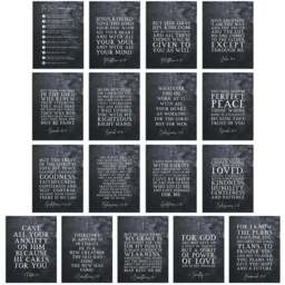Artery8 Christian Bible Scripture Verses Wall Art Print 30 x 41cm 17 Pack - Size: 40.5 x 30.5 x 0.3cm - Black - Wilko - thumbnail 1