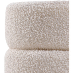 Living and Home White Round Channel Upholstered Stool - Size: 46 x 43 x 43cm - Wilko - thumbnail 7