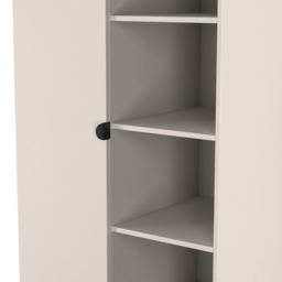 Crowndale Bora Single Door 6 Shelf Kashmir Matt Double Wardrobe - Cream - Wilko - thumbnail 7
