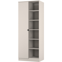 Crowndale Bora Single Door 6 Shelf Kashmir Matt Double Wardrobe - Cream - Wilko - thumbnail 5