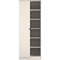 Crowndale Bora Single Door 6 Shelf Kashmir Matt Double Wardrobe - Cream - Wilko - thumbnail 3