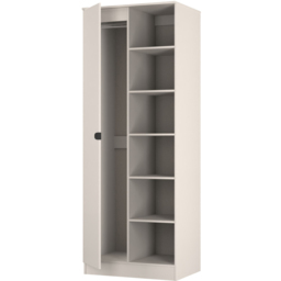 Crowndale Bora Single Door 6 Shelf Kashmir Matt Double Wardrobe - Cream - Wilko - thumbnail 6