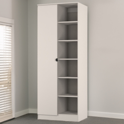 Crowndale Bora Single Door 6 Shelf Kashmir Matt Double Wardrobe - Cream - Wilko - thumbnail 1