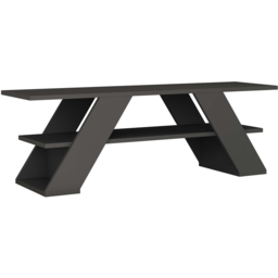 Decortie Farfalla Single Shelf Anthracite Modern TV Unit - Size: 40 x 120 x 33.5cm - Black - Wilko - thumbnail 3