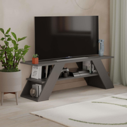 Decortie Farfalla Single Shelf Anthracite Modern TV Unit - Size: 40 x 120 x 33.5cm - Black - Wilko - thumbnail 6