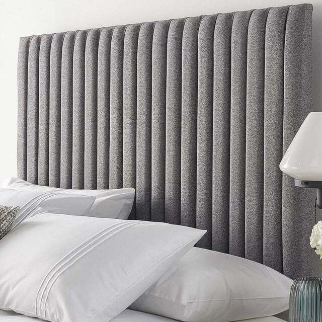 Aspire Furniture Catherine Lansfield Soho Super King Size Grey Saxon Twill Headboard - Aspire Beds - Wilko - image 1