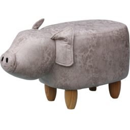 Gardeco Plato The Pig Grey Leatherette Footstool - Size: 36 x 65 x 32cm - Wilko - thumbnail 6